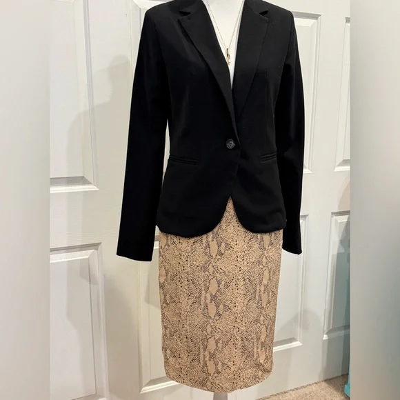 Dana Buchman 100% Silk Snake Print Pencil Skirt Size 4 Neutral - Picture 8 of 13